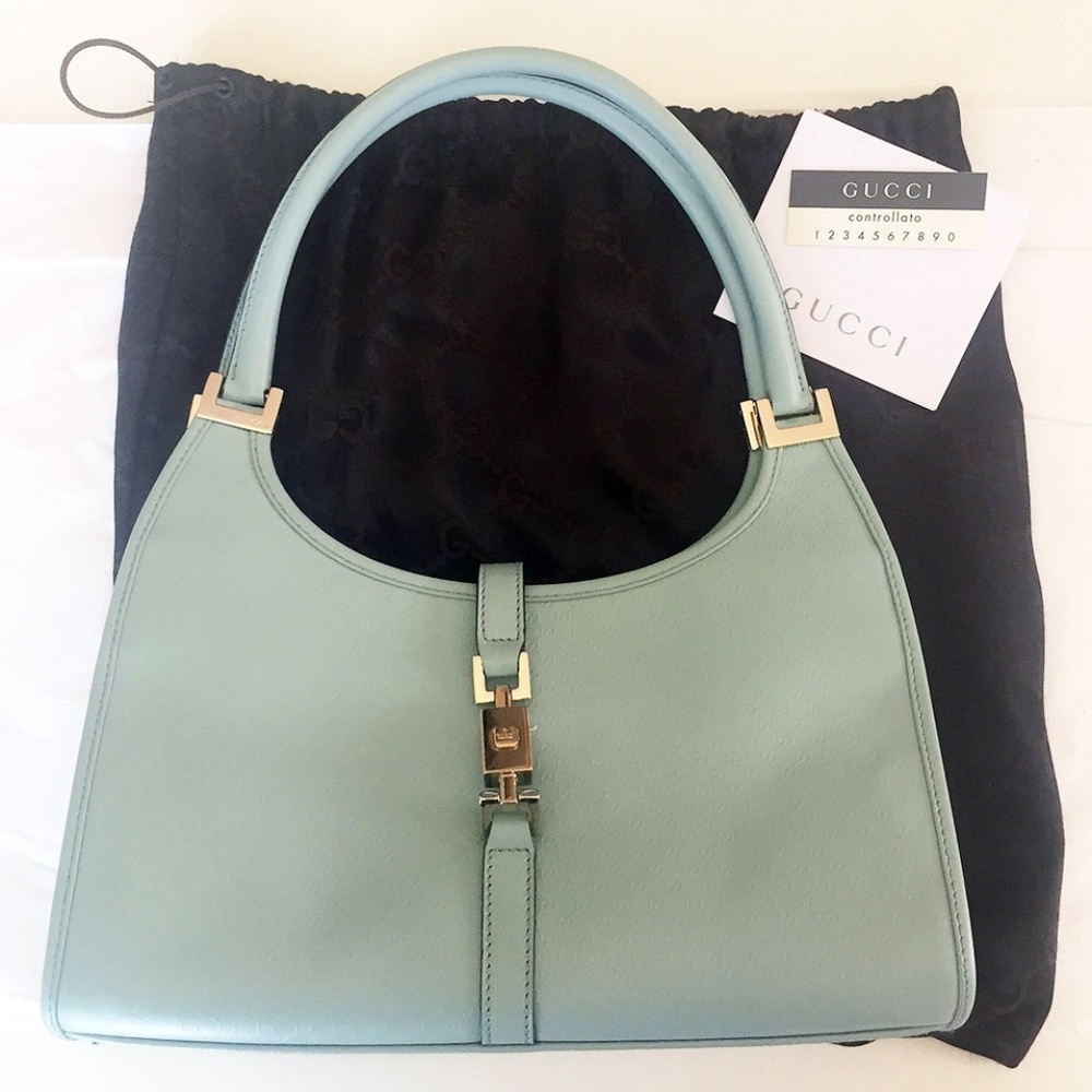 Authentic Gucci GG Leather Hobo Jackie handbag